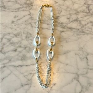 Vintage Gold and White Chain Necklace